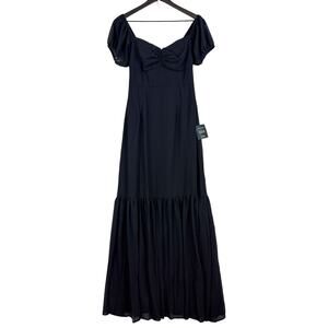 NWT Lulus Sweetheart Maxi Long A-Line Dress Black - Size S